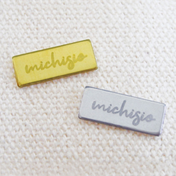 アクセサリープレート　ブランドプレート　michisio 様　真鍮製・アルミ製／素材無垢／レーザー刻印