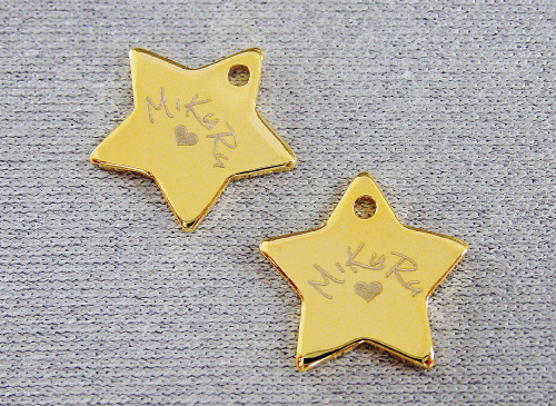 アクセサリープレート　ブランドプレート　MiKuRu 様　真鍮製／光沢金メッキ／レーザー刻印