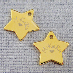 アクセサリープレート　ブランドプレート　MiKuRu 様　真鍮製／光沢金メッキ／レーザー刻印