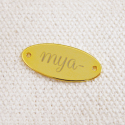 アクセサリープレート　ブランドプレート　mya- 様　真鍮製／光沢金メッキ／レーザー刻印