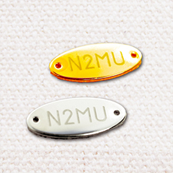 アクセサリープレート　ブランドプレート　n2muxnatsu 様　真鍮製／光沢銀色メッキ・光沢銅色メッキ／レーザー刻印