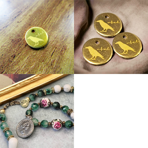 アクセサリープレート　ブランドプレート　西の森の鉱物研究所　真鍮製／素材無垢／レーザー刻印