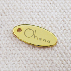 アクセサリープレート　ブランドプレート　Ohana 様　真鍮製／光沢金メッキ／レーザー刻印