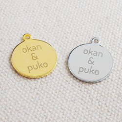 アクセサリープレート　ブランドプレート　Okan to Puko様　真鍮製／光沢金メッキ・光沢銀色メッキ／レーザー刻印