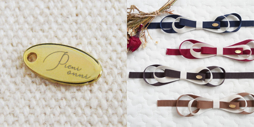 アクセサリープレート　ブランドプレート　pieni onni 様　真鍮製／光沢金メッキ／レーザー刻印