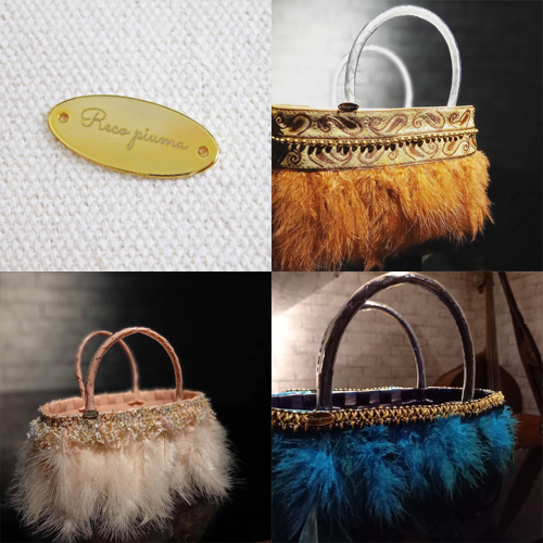 アクセサリープレート　ブランドプレート　reco piuma 様　真鍮製／光沢金メッキ／レーザー刻印