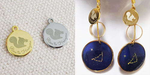 アクセサリープレート　ブランドプレート　りすと星空 様　真鍮製／光沢金メッキ・光沢銀色メッキ／レーザー刻印