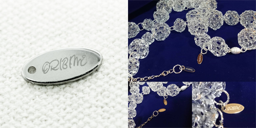 アクセサリープレート　ブランドプレート　るり工房田心姫 様　真鍮製／光沢銀色メッキ／レーザー刻印