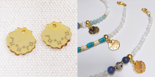 アクセサリープレート　ブランドプレート　布小物作家ru-u-ra 様　真鍮製／光沢金メッキ／レーザー刻印