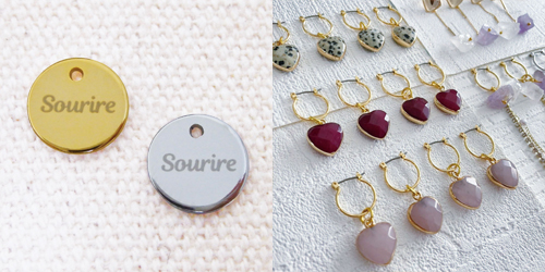 アクセサリープレート　ブランドプレート　ソリア 様　真鍮製／光沢金メッキ・光沢銀色メッキ／レーザー刻印