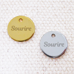 アクセサリープレート　ブランドプレート　ソリア 様　真鍮製／光沢金メッキ・光沢銀色メッキ／レーザー刻印