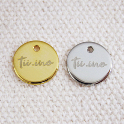 アクセサリープレート　ブランドプレート　tii.ino 様　真鍮製／光沢金メッキ・光沢銀色メッキ／レーザー刻印