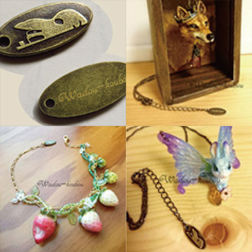 アクセサリープレート　ブランドプレート　和道工房 様　真鍮製／金いぶし（アンティーク）／金型刻印